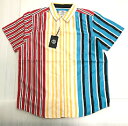 SWITCH REMARKABLE ストライプシャツ 半袖/マルチ/M/L/XL/2XL/HIPHOP/B系/大きいサイズ/USサイズ/BF76★USLANYカジュアルストリートHIPHOPB系/大きいサイズ