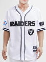 PRO STANDARD LAS VEGAS RAIDERS ベースボールジャージシャツ/白/M/L/XL/2XL/3XL/NFL/ラスベガス・レイダース/HIPHOP/B系/USサイズ/BF80/USサイズ/大きいサイズ/キングサイズ/ウエッサイ/チカーノ★US購入B系HIPHOPLANY購入