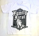 PRO TEAM プレイハンド・FAMILY FIRST プリント Tシャツ半袖/WHITE/LA/HIPHOP/M/L/XL/2XL/3XL/大きいサイズ/ヘビー/USサイズ/BH47/B系