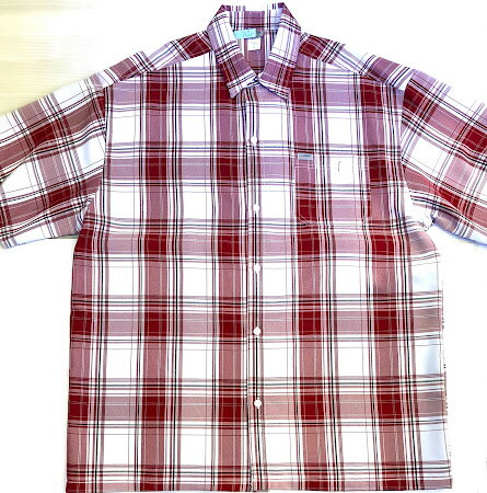 CALTOPチェック柄半袖シャツ　赤×白チェック/キャルトップ/M/L/XL/2XL/3XL/BH8/USサイズ/大きいサイズ/キングサイズ/ウエッサイ/チカー..
