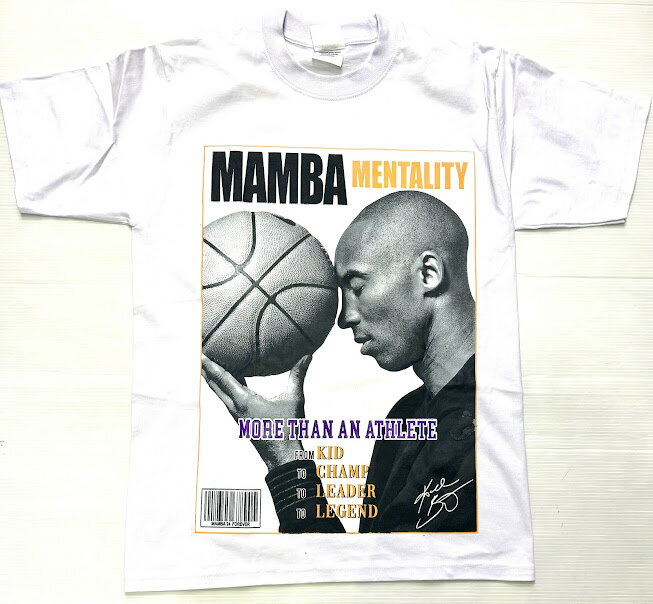 PRO TEAM MAMBA MENTALITY コービーブライアント プリント Tシャツ半袖/WHITE/LA/HIPHOP/M/L/XL/2XL/3XL/大きいサイズ/BI56/B系