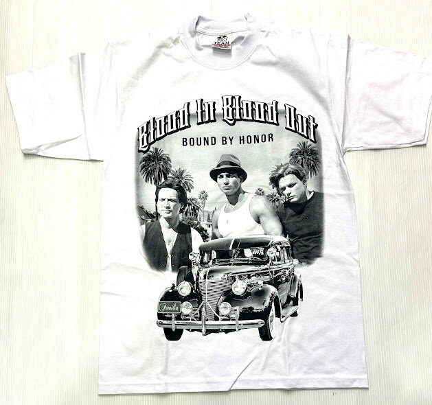 Rakuten - PRO TEAM BLOOD IN BLOOD OUT プリント Tシャツ半袖/白/LA/HIPHOP/M/L/XL/2XL/3XL/大きいサイズ/ヘビー/BJ1/B系