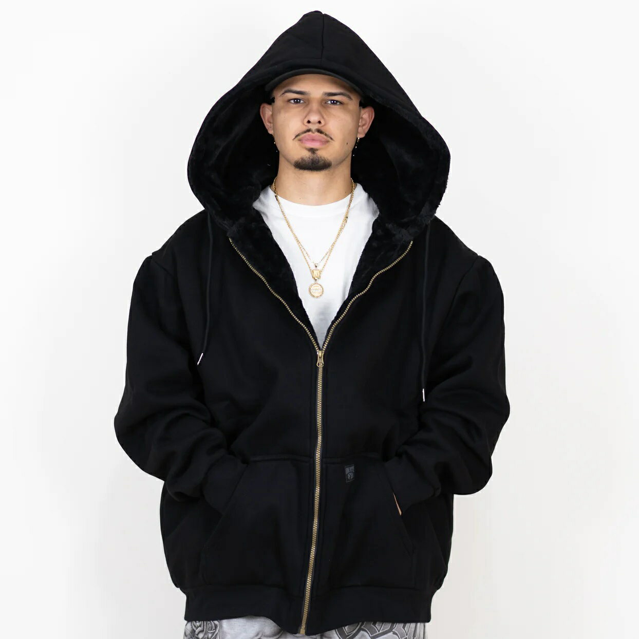Rakuten - FB COUNTY HEAVY WEIGHT COZYジップアップパーカー/M/L/XL/2XL/3XL/HIPHOP/B系/チカーノ/ウエストコースト/大きいサイズ/エフビーカウンティ/BK17【送料無料】
