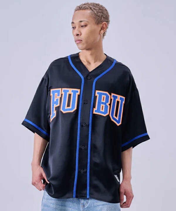 Rakuten - FUBUサテンベースボールシャツ/M/L/XL/2XL/FAM-61100/HIPHOP/B系/90年代/USサイズ/BK60【送料無料】