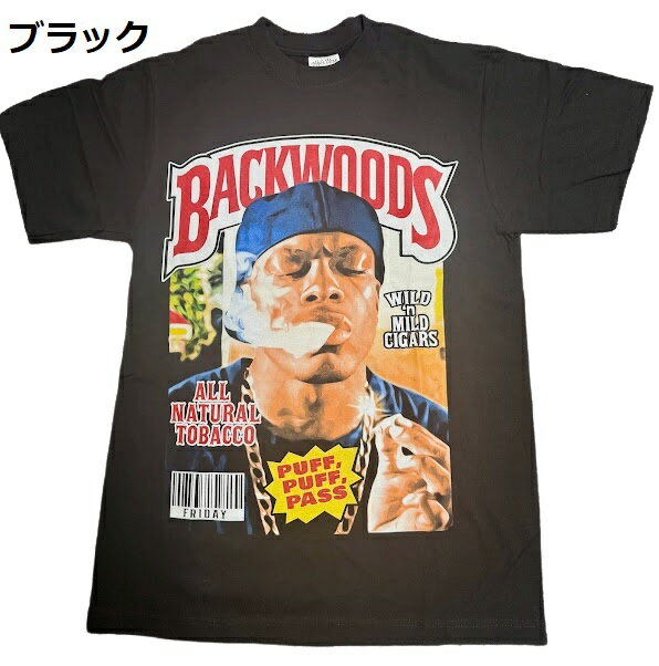 Rakuten - SHAKA WEAR BACK WOODS ALL NATURAL TOBACCOプリント Tシャツ半袖//LA/HIPHOP/M/L/XL/2XL/3XL/大きいサイズ/ヘビー/BK88/B系