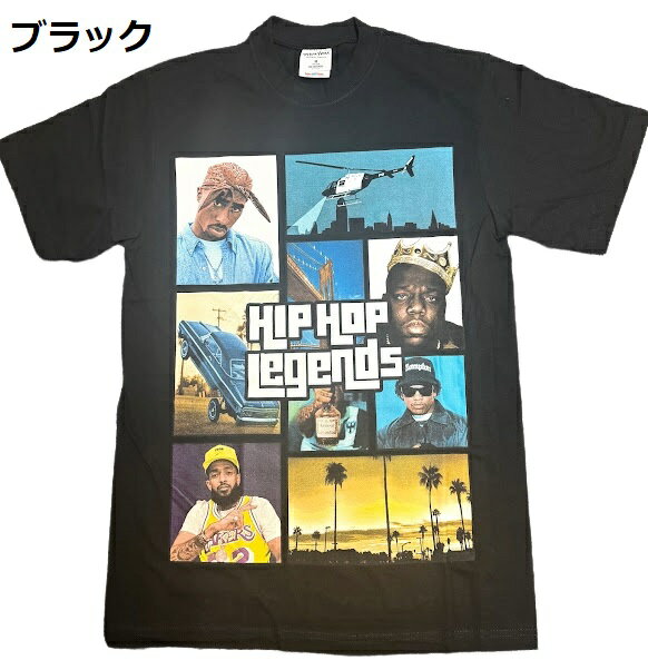 Rakuten - SHAKA WEAR HIPHOP LEGENDSプリント Tシャツ半袖/LA/HIPHOP/M/L/XL/2XL/3XL/大きいサイズ/ヘビー/BK89/B系