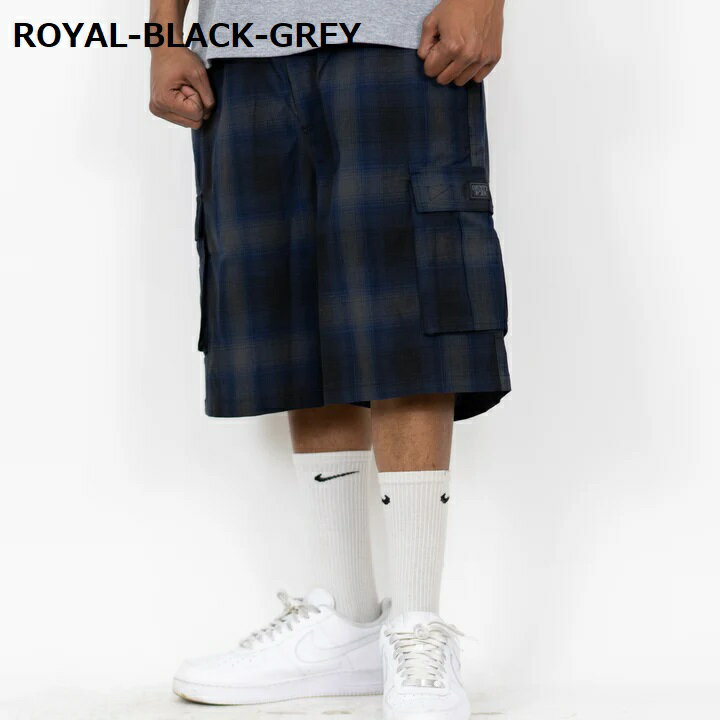 FB COUNTY チェックカーゴハーフパンツ/M/L/XL/2XL/HIPHOP/B系/大きいサイズ/ウエッサイ/チカーノ/BJ97