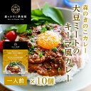 大豆ミートのキーマ風カレー　森のきのこカレー | キーマカレー きのこカレー レトルト お肉不使用 ソイミート 代替肉 しいたけ マッシュルーム 国産きのこ