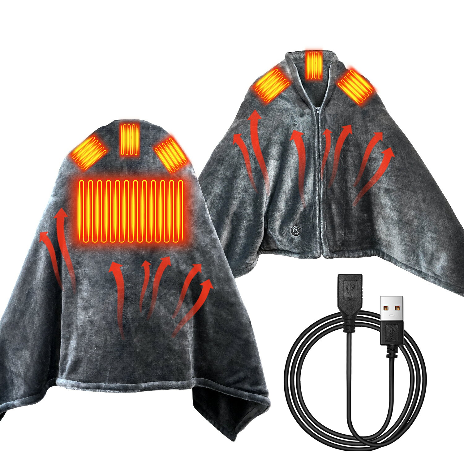 送料無料 DR.PREPARE 電気毛布 ひざ掛け USB電気ブランケット フランネル150x85cm 3段階温度調節 丸洗..