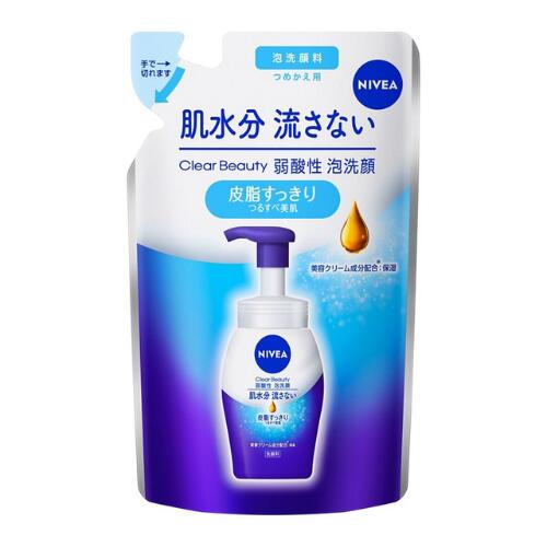 ニベア　クリアビューティー弱酸性泡洗顔　皮脂すっきり　つめかえ用　130ml