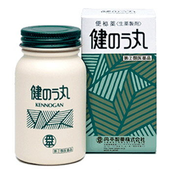 ■健のう丸 1200粒【丹平製薬】 健のう丸は，便秘の程度や体質に合わせて用法用量の範囲内で服用量を加減することができますから，動きのおとろえた腸にやさしく作用させることができます。1日1回就寝前の服用で翌日（通常8〜12時間後），自然に近いここちよい便通がえられます。 ■健のう丸3つの特長 ★ダイオウ，アロエにセンノサイド・カルシウム配合。植物性成分だけでつくられた便秘薬です。 ★症状の程度により服用量がきめ細かくわけられています。 ★少ない服用量でのみやすくつくられています。 内容量 1200粒 効能・効果 便秘に伴う次の症状の緩和：肌あれ，吹出物，頭重，のぼせ，食欲不振（食欲減退），腹部膨満，腸内異常醗酵，痔。便秘 用法・用量 次の用量を1日1回おやすみ前にお飲みください。 ただし，便秘の症状には個人差がありますので，初回は最少量を用い，便通の具合や状態をみながら少しずつ増量又は減量してください。 ［2〜3日便通がないとき：4日以上便通がないとき］ 15才以上：6〜9粒：9〜12粒 11才以上15才未満：4〜6粒：6〜8粒 7才以上11才未満：3〜4粒：4〜6粒 ＜用法関連注意＞ （1）用法・用量を厳守してください。 （2）小児に服用させる場合には，保護者の監督のもとに服用させてください。 使用上の注意 ■してはいけないこと （守らないと現在の症状が悪化したり，副作用が起こりやすくなります） 1．本剤を服用している間は，次の医薬品を服用しないでください。 　他の瀉下薬（下剤） 2．授乳中の人は本剤を服用しないか，本剤を服用する場合は授乳を避けてください。 3．大量に服用しないでください。 ■相談すること 1．次の人は服用前に医師，薬剤師又は登録販売者に相談してください。 　（1）医師の治療を受けている人。 　（2）妊婦又は妊娠していると思われる人。 　（3）薬などによりアレルギー症状を起こしたことがある人。 　（4）次の症状のある人。 　　はげしい腹痛，吐き気・嘔吐 2．服用後，次の症状があらわれた場合は副作用の可能性があるので，直ちに服用を中止し，この文書を持って医師，薬剤師又は登録販売者に相談してください。 ［関係部位：症状］ 皮膚：発疹・発赤，かゆみ 消化器：はげしい腹痛，吐き気・嘔吐 3．服用後，次の症状があらわれることがあるので，このような症状の持続又は増強が見られた場合には，服用を中止し，この文書を持って医師，薬剤師又は登録販売者に相談してください。 　下痢 4．1週間位服用しても症状がよくならない場合は服用を中止し，この文書を持って医師，薬剤師又は登録販売者に相談してください。 成分・分量 12丸中 ダイオウ末・・・640mg アロエ末・・・160mg センノシドカルシウム・・・24mg 保管及び取扱い上の注意 （1）直射日光の当たらない湿気の少ない涼しい所に保管してください。 （2）小児の手の届かない所に保管してください。 （3）他の容器に入れ替えないでください。 　（誤用の原因になったり品質が変わります。） （4）使用期限（外箱に記載）を過ぎた製品は服用しないでください。なお，使用期限内であっても開封後は品質保持の点からなるべく早く服用してください。 使用期限 使用期限まで180日以上あるものをお送りします。 製造販売元 丹平製薬株式会社 大阪府茨木市宿久庄2丁目7番6号 お客様相談室 フリーダイヤル（0120）500-461 受付時間：9：00〜17：00まで，土・日・祝日を除く 広告文責 多賀城ファーマシー 株式会社 薬剤師：根本一郎 TEL：022-362-1675 原産国 日本 リスク区分 第(2)類医薬品 ※パッケージデザイン・内容量等は予告なく変更されることがあります。 ■この商品は医薬品です。用法・用量を守り、正しくご使用下さい。 医薬品販売に関する記載事項（必須記載事項）はこちら 【漢方】【便秘】【大黄】