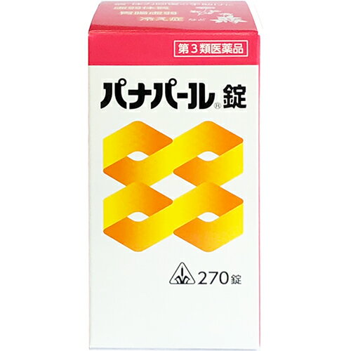 ■パナパール錠【剤盛堂薬品】 ◆パナパール錠は、虚弱体質・肉体疲労・病中病後・胃腸虚弱・食欲不振・血色不良・冷え症などの症状を改善し、発育期の体調を整え、滋養強壮のために考え出された生薬製剤です。 ◆パナパール錠中のトウキ・シャクヤク・センキュウ・ジオウ・ケイヒが血行の乱れを整え、血色不良・冷え症を改善し、ニンジン・ビャクジュツ・ブクリョウ・カンゾウ・牛胆は弱った胃腸の働きを盛んにし、ニンジン・オウギ・加工大蒜・サンヤク・ハンピは滋養強壮の働きをします。 内容量 270錠 効能・効果 次の場合の滋養強壮：虚弱体質、肉体疲労、病中病後、胃腸虚弱、食欲不振、血色不良、冷え症、発育期 使用上の注意 ●相談すること 1．次の人は服用前に医師、薬剤師又は登録販売者に相談すること （1）医師の治療を受けている人。 （2）妊婦又は妊娠していると思われる人。 （3）胃腸が弱く下痢しやすい人。 （4）高齢者。 （5）今までに薬などにより発疹・発赤、かゆみ等を起こしたことがある人。 2．服用後、次の症状があらわれた場合は副作用の可能性があるので、直ちに服用を中止し、この文書を持って医師、薬剤師又は登録販売者に相談すること ［関係部位：症状］ 皮膚：発疹・発赤、かゆみ 消化器：吐き気・嘔吐、食欲不振、胃部不快感、腹痛 3．服用後、次の症状があらわれることがあるので、このような症状の持続又は増強が見られた場合には、服用を中止し、この文書を持って医師、薬剤師又は登録販売者に相談すること 　下痢 4．長期連用する場合には、医師、薬剤師又は登録販売者に相談すること 5．他の医薬品等を併用する場合には、含有成分の重複に注意する必要があるので、医師、薬剤師又は登録販売者に相談すること 成分・分量 9錠（2.7g）中 オウギエキス末20mg、カンゾウエキス末50mg、ケイヒエキス末50mg、ジオウエキス末100mg、シャクヤクエキス末50mg、センキュウエキス末100mg、トウキエキス末100mg、ニンジンエキス末300mg、ビャクジュツエキス末50mg、加工大蒜100mg、牛胆エキス末50mg、サンヤク末500mg、ハンピ末180mg、ブクリョウ末150mg ●添加物…軽質無水ケイ酸、ステアリン酸マグネシウム、乳糖、ヒドロキシプロピルセルロース 用法・用量 次の量を食後に、コップ半分以上のぬるま湯にて服用して下さい。 ［年齢：1回量：1日服用回数］ 成人（15歳以上）：3錠：3回 11歳以上15歳未満：2錠：3回 11歳未満：服用しないこと ●用法関連注意 （1）用法・用量を厳守すること。 （2）小児に服用させる場合には、保護者の指導監督のもとに服用させること。 保管及び取扱い上の注意 （1）直射日光の当たらない湿気の少ない涼しい所に保管すること。 （2）小児の手の届かない所に保管すること。 （3）他の容器に入れ替えないこと。（誤用の原因になったり品質が変わる。） （4）分包品において1包を分割した残りを服用する場合には、袋の口を折り返して保管し、2日以内に服用すること。 使用期限 使用期限まで180日以上あるものをお送りします。 製造販売元 剤盛堂薬品株式会社 問い合わせ先：学術部 電話：073（472）3111（代表） 受付時間：9：00〜12：00　13：00〜17：00（土、日、祝日を除く） 広告文責 多賀城ファーマシー株式会社 薬剤師：根本一郎 TEL：022-362-1675 原産国 日本 リスク区分 第3類医薬品 ※パッケージデザイン・内容量等は予告なく変更されることがあります。 ■この商品は医薬品です。用法・用量を守り、正しくご使用下さい。 医薬品販売に関する記載事項（必須記載事項）はこちら