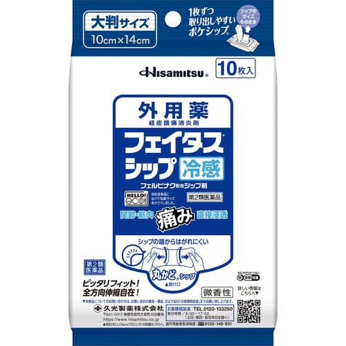 【第3類医薬品】フェイタスシップ冷感 10枚入【久光製薬】【メール便送料無料】