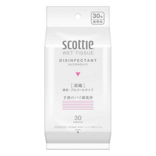 【指定医薬部外品】《日本製紙クレシア》 スコッティ ウェットティシュー 消毒 携帯用 30枚