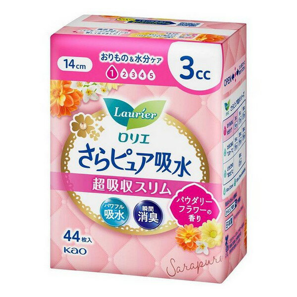 《花王》 ロリエ さらピュア吸水 超吸収スリム 3cc パウダリーフラワーの香り 44枚