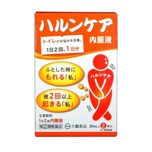 ※パッケージデザイン等は予告なく変更されることがあります ■ 8種類の生薬（ジオウ、タクシャ、ボタンピ、ブクリョウ、サンシュユ、サンヤク、ケイヒ，炮附子）から抽出・濃縮し、更にエタノールを加え、澱粉等を分離除去した後、エタノールを蒸発除去したエキスを含有する生薬製剤です ■ 体力の低下、下半身の衰え、手足の冷えを伴う方の“軽い尿もれ”、“頻尿（小便の回数が多い）”、“残尿感”、“尿が出渋る”の症状を緩和します 効能・効果 体力の低下、下半身の衰え、手足の冷えを伴う方の以下の症状を緩和します ・軽い尿もれ ・頻尿（小便の回数が多い） ・残尿感 ・尿が出渋る 成分・分量 1日量2本（60ml）中 生薬エキスH……11mL ジオウ 5g タクシャ 3g ボタンピ 3g ブクリョウ 3g サンシュユ 3g サンヤク 3g ケイヒ 1g 炮附子 1g より抽出 グリセリン、ポリオキシエチレン硬化ヒマシ油、クエン酸、安息香酸Na、パラベン、pH調整剤、トウモロコシデンプン、香料 用法・用量 次の量を朝夕食前又は食間に服用してください 年齢 成人（15歳以上） 小児（15歳未満） 1回量 1本（30ml） 服用しないでください 1日服用回数 2回 食間とは食事と食事の間という意味で、食後約2時間のことです 容量 30ml×2本 使用上の注意 してはいけないこと （守らないと現在の症状が悪化したり、副作用が起こりやすくなります） 次の人は服用しないでください 胃腸の弱い人 下痢しやすい人 次の症状のある人 脊髄損傷や痴呆等により、「尿がもれたことに気が付かない」 前立腺肥大症等により、「少量ずつ常に尿がもれる」 相談すること 次の人は服用前に医師、薬剤師又は登録販売者に相談してください 医師の治療を受けている人 妊婦又は妊娠していると思われる人 のぼせが強く赤ら顔で体力の充実している人 今までに薬により発疹・発赤、かゆみ等を起こしたことがある人 漢方製剤等を服用している人（含有生薬の重複に注意する） 服用後、次の症状があらわれた場合は副作用の可能性があるので、直ちに服用を中止し、この説明文書を持って医師、薬剤師又は登録販売者に相談してください 皮ふ・・・発疹・発赤、かゆみ 消化器・・・悪心・嘔吐、食欲不振、胃部不快感、下痢、腹痛、便秘 精神神経系・・・頭痛、めまい 循環器・・・動悸 呼吸器・・・息切れ 泌尿器・・・尿閉 その他・・・のぼせ、悪寒、浮腫 14日間位服用しても症状がよくならない場合は服用を中止し、この説明文書を持って医師、薬剤師又は登録販売者に相談してください 保管及び取扱い上の注意 直射日光の当たらない涼しい所に保管してください 小児の手の届かない所に保管してください 開封後の保存及び他の容器への入れ替えをしないでください（誤用の原因になったり品質が変わることがあります） 使用期限を過ぎた製品は服用しないでください。使用期限は外箱及びラベルに記載しています メーカー名 大鵬薬品株式会社 製造国 日本 商品区分 指定第2類医薬品 広告文責 有限会社　永井(090-8657-5539,072-960-1414)　