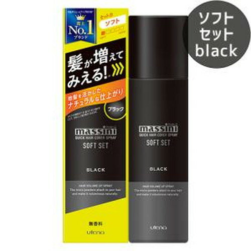 マッシーニ クイックヘアカバースプレー ソフトセット ブラック 140g