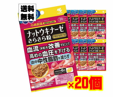 小林製薬 ナットウキナーゼ さらさら粒 PREMIUM+中性脂肪 120粒 （30日分）×20袋　まとめ買いセット