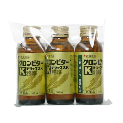 ◆商品説明◆ ニンジン、ゴオウ、鹿茸配合の滋養強壮剤です。虚弱体質、肉体疲労、病中病後、食欲不振、栄養障害、発熱性消耗疾患、妊娠授乳期などの場合の栄養補給にもどうぞ。 成分及び分量 1日量(100ml)中 ニンジンエキス40mg(原生薬換算量152mg) ゴオウ1mg 鹿茸チンキ0.1ml(原生薬換算量300mg) イカリソウエキス30mg(原生薬換算量300mg) クコシエキス50mg(原生薬換算量165mg) 硝酸チアミン10mg リン酸リボフラビンナトリウム5mg ニコチン酸アミド100mg イノシトール400mg 無水カフェイン50mg 添加物として液糖、D-ソルビトール、pH調整剤(クエン酸)、dl-リンゴ酸、安息香酸Na、エタノール、香料(安息香酸ベンジル、エチルバニリン、グリセリン、バニリン、プロピレングリコール、l-メントール)を含有します。(アルコール0.2ml以下) ●リン酸リボフラビンナトリウムにより尿が黄色くなることがあります。 効能又は効果 滋養強壮、虚弱体質、肉体疲労・病中病後・食欲不振・栄養障害・発熱性消耗疾患・妊娠授乳期などの場合の栄養補給 用法及び用量 成人(15才以上)1日1回、1ビン(100ml)を服用してください。 ●用法及び用量を厳守してください 使用上の注意 ●相談すること 次の場合は、直ちに服用を中止し、この製品を持って医師又は薬剤師に相談すること ・しばらくしても症状がよくならない場合 保管及び取扱い上の注意 1.直射日光の当たらない湿気の少ない涼しい所に保管すること 2.小児の手の届かない所に保管すること 3.期限を過ぎた製品は服用しないこと 4.生薬を含むため、まれに混濁を生じることがありますが、服用には支障はありません。 規格詳細 【第2類医薬品】 発売元 常盤薬品 広告文責 (株)せいき　薬剤師　大黒　貴和　0721-50-0232　日本製 製造・取扱中止の場合はキャンセル処理をさせて頂く場合がございます。 パッケージデザイン等は予告なく変更されることがあります。予めご了承下さい。 【ご確認下さい！】 こちらの商品は、ご注文数「2」で1梱包となり、ご注文数「3」より別途、通常送料が発生します。 その場合、ご注文画面の金額から変更がございますので、当店よりお送りするご注文確認メールで、金額をご確認下さい。 大変申し訳ございませんがこちらの商品以外の同梱は出来ません。