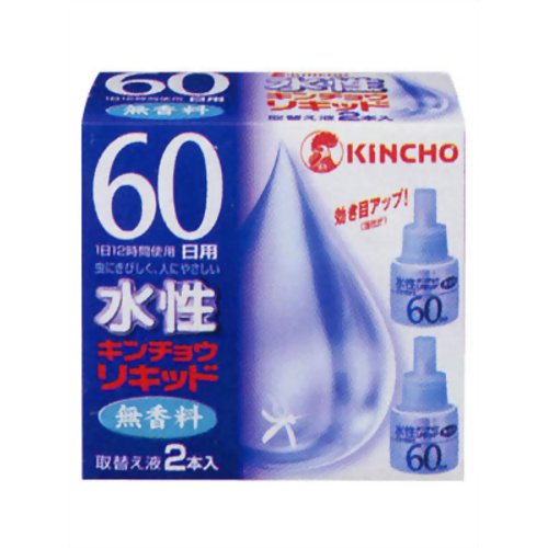 ◆商品説明◆ ○1日12時間使用 ○虫にきびしく、人にやさしい ○キンチョウリキッドのどの器具にもOK！ 表示成分 ＜有効成分＞ ピレスロイド（メトフルトリン） ○お部屋の香りはそのままで、確かな効きめの低刺激・無香料タイプです。「水性」処方の開発で「火気にご注意」の表示がなくなり安全性と殺虫効果がアップしました。 ○対象害虫：蚊成虫 規格詳細 &nbsp; 発売元 大日本除虫菊 広告文責 (株)せいき　薬剤師　大黒　貴和　0721-50-0232　日本製　日用品 製造・取扱中止の場合はキャンセル処理をさせて頂く場合がございます。 パッケージデザイン等は予告なく変更されることがあります。予めご了承下さい。　