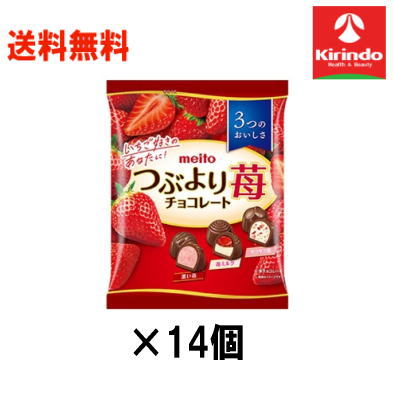 送料無料 14個セット 名糖 つぶより苺チョコレートパーティーパック 198g×14個【軽減税率対象商品】