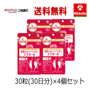 5月の月間特売 ゆうパケットで送料無料 4個セット 小林製薬 発酵大豆イソフラボンエクオール 30粒 ...