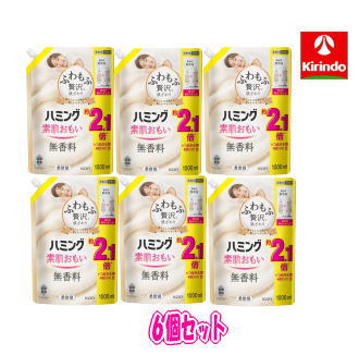 【1ケース販売】 送料無料 【6個セット】花王 ハミング 無香料 スパウトパウチ 1000ml