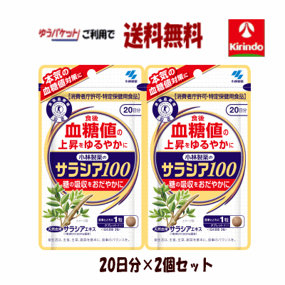 70周年創業祭 ゆうパケットで送料無料 2個セット 小林製薬の栄養補助食品(サプリメント) サラシア100 2..