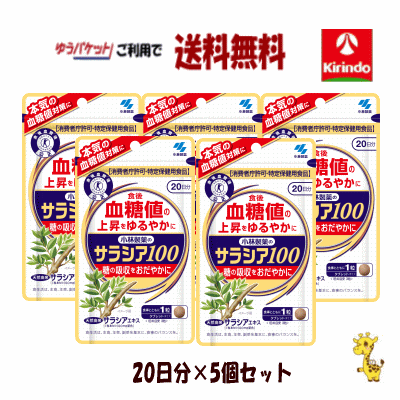 70周年創業祭 ゆうパケットで送料無料 5個セット 小林製薬の栄養補助食品(サプリメント) サラシア100 2..