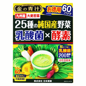 日本薬健 25種の純国産野菜 乳酸菌×酵素 3.5g×60袋入 日本薬健 25種の純国産野菜 乳酸菌×酵素 3.5g×60袋入