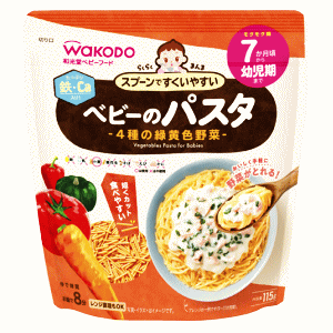アサヒグループ食品 らくらくまんま ベビーのパスタ 4種の緑黄色野菜 7か月頃から幼児期まで 115g アサヒグループ食品 らくらくまんま ベビーのパスタ 4種の緑黄色野菜 7か月頃から幼児期まで 115g