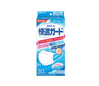 白元アース 快適ガードマスク ふつうサイズ30枚入×1個 衛生 マスク お徳用