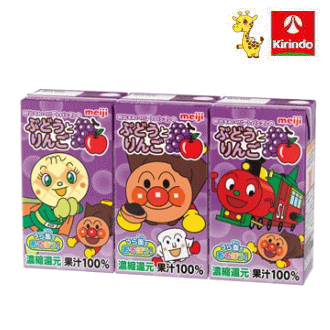 明治 アンパンマンのぶどうとりんご 125ml×3本パック×1個 明治 アンパンマンのぶどうとりんご 125ml×3本パック×1個