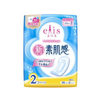 大王製紙 エリス 新・素肌感（多い昼～ふつうの日用）羽なし 20.5cm 26コ×2P