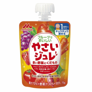 森永乳業 フルーツでおいしいやさいジュレ 赤い野菜とくだもの 1歳頃から 70g※軽減税率対象のサムネイル