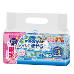 ユニ・チャーム ムーニー おしりふき トイレに流せるタイプ 詰め替え用 50枚×8個入