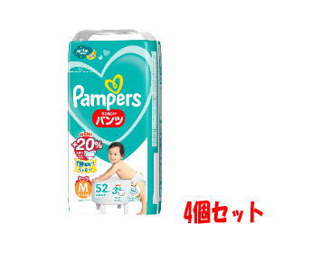【4個セット】P&G パンパースさらさらケアパンツ M たっち 6-12kg スーパージャンボ52枚 男女共用