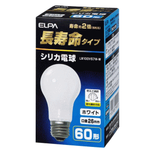 朝日電器 エルパ 長寿命シリカ電球 57W E26口金 LW100V57W-W