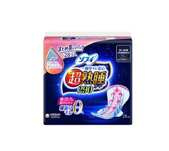 ユニ・チャーム ソフィ 超熟睡ガード 290 多い夜用 羽つき 28コ入 【医薬部外品】