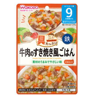 和光堂 具たっぷりグーグーキッチン 牛肉のすき焼き風ごはん 80g 9か月頃から 【軽減税率対象商品】