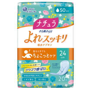 大王製紙 ナチュラ さら肌さらり よれスッキリ吸水ナプキン 24cm 50cc 20枚入