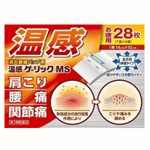 【第3類医薬品】 大石膏盛堂 温感ゲーリックMS 28枚入×1個 湿布 肩こり 腰痛 関節痛 お徳用28枚入 ★セルフメディケーション税制対象商品のサムネイル