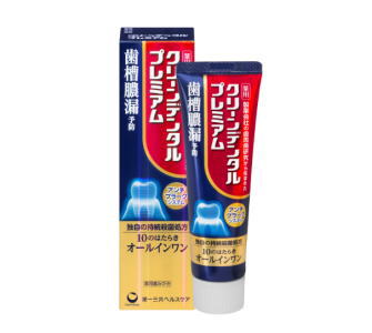 クリーンデンタルプレミアムは2種の殺菌成分と2種の消炎成分、さらにフッ素やゼオライトなど、合計10種の薬用成分を配合し、歯周病の予防はもちろん歯石沈着の防止やむし歯予防まで、歯と歯ぐきの10の悩みをこの一本でオールインワンケアします。 【成分】 湿潤剤：濃グリセリン 溶剤：精製水 薬用成分：塩化ナトリウム、PEG-8（マクロゴール400）、ゼオライト、フッ化ナトリウム（フッ素）、硝酸カリウム、ε-アミノカプロン酸、トコフェロール酢酸エステル（ビタミンE）、β-グリチルレチン酸、塩化セチルピリジニウム（CPC）、イソプロピルメチルフェノール（IPMP） 清掃剤：無水ケイ酸、含水ケイ酸 可溶剤：ポリオキシエチレン硬化ヒマシ油 発泡剤：ヤシ油脂肪酸アミドプロピルベタイン、ラウリルジメチルアミノ酢酸ベタイン 矯味剤：ハッカ油 粘結剤：カルボキシメチルセルロースナトリウム 着香剤：クリーンデンタルプレミアム：香料（ペパーミントタイプ） 保存剤：パラベン 着色剤：クリーンデンタルプレミアム：酸化チタン、グンジョウピンク、赤色106号、黄色203号 その他：炭酸水素ナトリウム ●原産国：日本 ●メーカー：第一三共ヘルスケア 第一三共ヘルスケア 東京都中央区日本橋3-14-10 0120-337-336 ●区分：医薬部外品●広告文責：(株)キリン堂　078-413-3314　薬剤師：太田涼子
