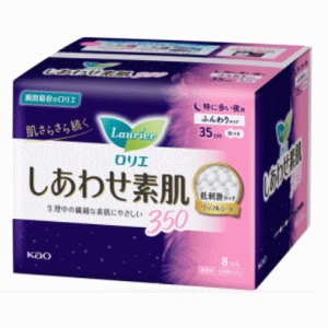 花王 ロリエ しあわせ素肌 ふんわりタイプ 特に多い夜用 羽つき 350 8コ入【医薬部外品】