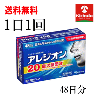 送料無料【第2類医薬品】 エスエス製薬 アレジオン20 48錠入 48日分×1個 花粉対策 1日1回 持続性 鼻炎薬 アレルギー ★セルフメディケーション税制対象商品