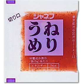 ●特長・食塩の量を控えめにした風味豊かなねりうめです。・食塩量約8％。●原材料・梅干し・醸造酢（りんごを含む）・デキストリン・食塩・かつお節・アルコール・増粘多糖類・調味料（アミノ酸）・紫コーン色素・香料・酸味料●栄養成分 （1個(5g)当たり）・エネルギー 2kcal・たんぱく質 0.1g・脂質 0.0g・炭水化物 0.5g・ナトリウム 152mg・灰分 0.4g・カリウム 4mg・食塩相当量 0.4g・水分 4.0g広告文責：株式会社ドラッグピュア神戸市北区鈴蘭台北町1丁目1-11-103TEL:0120-093-849製造販売者：キューピー株式会社区分：塩分調整食品・日本製■ 関連商品キューピー株式会社お取り扱い商品キューピー株式会社　ヘルスケア食【ユニットカロリーグルメ】キューピー株式会社　カロリーチョイスシリーズキューピー株式会社　ヘルシーシリーズキューピー株式会社　やさしい献立シリーズ検索ワード：介護食食品とろみ付け商品ベビーフードキューピー株式会社　ジャネフシリーズキューピー株式会社　ジャネフ　低カロリーシリーズキューピー株式会社　ジャネフ　ケアシリーズキューピー株式会社　ジャネフ　カルシウムシリーズキューピー株式会社　ジャネフ　ハイエードCaシリーズキューピー株式会社　ジャネフ　プロチョイスシリーズキューピー株式会社　ジャネフ　ノンオイルシリーズキューピー株式会社　ジャネフ　ハイカロシリーズキューピー株式会社　ジャネフ　カロリー調整シリーズキューピー株式会社　ジャネフ　ダイエットシリーズキューピー株式会社　ジャネフ　減塩シリーズ検索ワード：減塩キューピー株式会社　ジャネフ　梅シリーズキューピー株式会社　ジャネフ　みそシリーズキューピー株式会社　ジャネフ　のりシリーズキューピー株式会社　ジャネフ　やわらかシリーズサラヤ　“自然甘味料”ラカントシリーズ検索ワード：糖尿病株式会社ニチレイフーズお取り扱い商品