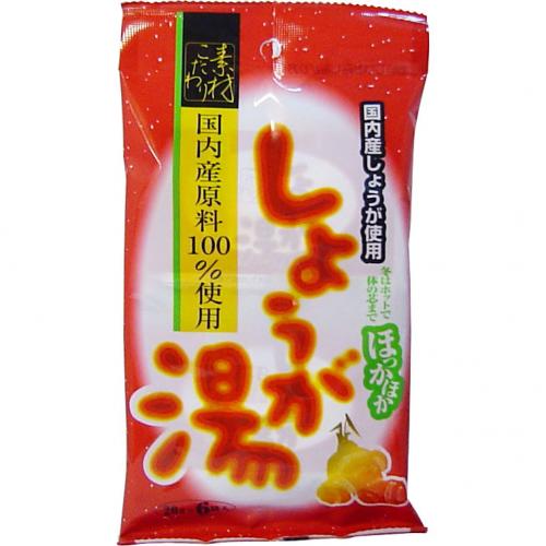 ■ こちらもスススメ！商品厳選国産原料使用！辛くて温める・金時生姜粉末内容量：20g×6袋【製品特徴】■「しょうが」には身体を温める発汗を促進する作用があると言われ昔より民間療法に多く使用されてきました。本品は国産生しょうがを丸ごと使用しています。【お召し上がり方】・必ず沸騰している熱湯をご使用ください。1.本品1袋をカップに入れます。2.沸騰した熱湯約120mlをそそぎ、よく溶かしてお召しあがりください。※お好みにより熱湯の量を加減してお召しあがりください。※熱湯使用の際、やけどをしないようにご注意ください。■原材料・砂糖、・ばれいしょでん粉(遺伝子組換えではない)・しょうが、・黒砂糖■栄養成分表（1袋分(20g)あたり）・エネルギー 79kcal・たんぱく質 0g・脂質 0g・炭水化物 19.8g・ナトリウム 0mg・カリウム 10.2mg【保管及び取扱上の注意】・直射日光の当たらない湿気の少ない涼しい所に　保管してください。・小児の手の届かない所に保管してください。・使用期限をすぎた製品は、使用しないでください。【お問い合わせ先】こちらの商品につきましての質問や相談につきましては、当店（ドラッグピュア）または下記へお願いします。今岡製菓〒722-0212 広島県尾道市美ノ郷町本郷新池田455-9TEL:0848-48-4111広告文責：株式会社ドラッグピュアNM神戸市北区鈴蘭台北町1丁目1-11-103TEL:0120-093-849製造・販売元：今岡製菓区分：健康食品・日本製■ 関連商品今岡製菓製品しょうが・薬用人参含有健康食品厳選国産原料使用！辛くて温める・金時生姜粉末＜しょうが湯＞