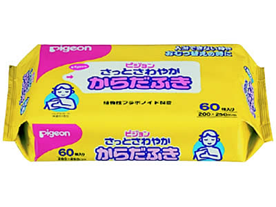 ■製品特徴入浴できない時や、体臭・汗臭を感じたり肌の汚れがきになる時にさっと身体を拭くだけで、身体をすっきりリフレッシュします。ラベンダ−の香で拭き心地もさわやか。天然ラベンダ−オイル・緑茶抽出エキス（フラボノイド）でお肌をすこやかに保ちます。一枚でたっぷり拭ける、ふんわり厚手の大判サイズ。容器を使用しない、ごみ減量と資源節約を考えた商品です。ノンアルコール、無着色。■成分水、PG、BG、ラベンダー油、チャエキス、メチルパラベン、エチルパラベン、プロピルパラベン、セチルピリジニウムクロリド、エチドロン酸、エチドロン酸4ナトリウム、PEG-60水添ヒマシ油■使用方法1、表についているラベルのつまみ部分を軽く引っぱり、開けてください。強く引っぱるとラベルが破れるおそれがあります。2、清潔な手で1枚ずつ取り出してご使用ください。3、ご使用後は、乾燥防止のため、ラベルをもとのようにしっかりと閉めてください。■使用上の注意●お肌に異常がある時やお肌に合わない場合には、ご使用をおやめください。●乳幼児の手の届かないところに保管してください。●直射日光のあたる場所や、高温のところには保管しないでください。●このティッシュは水に溶けませんので、トイレには捨てないでください。■サイズ：1枚200×250mm■お問い合わせ先当店(ドラッグピュア)または下記へお願い申し上げます。ピジョン株式会社お客様相談室TEL 03-5645-1188 (受付時間:平日 9:00-17:00　土・日・祝日を除く)広告文責：株式会社ドラッグピュア作成：200912SN神戸市北区鈴蘭台北町1丁目1-11-103TEL:0120-093-849製造販売元：ピジョン株式会社区分：衛生用品■ 関連商品ピジョンお取り扱い商品ハビナース