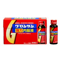 ■製品特徴疲れたカラダに効く。効き目をギュギュっと濃縮。 ■効能効果肉体疲労・病後の体力低下・食欲不振・栄養障害・発熱性消耗性疾患・産前産後などの場合の栄養補給滋養強壮・虚弱体質■成分・含量（1瓶（30mL）中）グルクロノラクトン 1000mg、ビタミンB硝酸塩 10mg、ビタミンBリン酸エステル 5mg、ビタミンB 20mg、ニコチン酸アミド 20mg、イノシトール 50mg、無水カフェイン 50mg（アルコール0.8mL以下）添加物としてクエン酸Na、安息香酸Na、パラベン、白糖、dl-リンゴ酸、エタノール、香料、グリセリン、バニリンを含有します。■剤型：液剤■用法・用量成人（15才以上）1日1回、1瓶（30mL）を服用します。※定められた用法・用量をよくお守りください。（他のビタミン等を含有する製品を同時に使用する場合には過剰摂取等に注意すること）■使用上の注意▲相談すること▲1、次の場合は、直ちに服用を中止し、商品説明文書を持って医師または薬剤師に相談すること(1)しばらく服用しても症状がよくならない場合■保管及び取扱い上の注意 1.小児の手の届かないところに保管してください。 2.直射日光をさけ、なるべく涼しい所に保管してください。 3.使用期限を過ぎた製品は服用しないでください。4.本剤はビタミンB2を配合していますので、その影響により尿が黄色くなることがございますが心配ございません。広告文責：株式会社ドラッグピュア神戸市北区鈴蘭台北町1丁目1-11-103TEL:0120-093-849区分：第3類医薬品文責：登録販売者　松田誠司