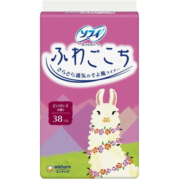 【P609】ユニ・チャーム株式会社 ソフィ ふわごこち ピンクローズの香り 38枚<おりものシート(パンティライナー)>(この商品は注文後のキャンセルはできません。)【ドラッグピュア】【RCP】【北海道・沖縄は別途送料必要】